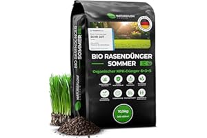 Bio Rasendünger Sommer TESTSIEGER Made in Germany – 10,5kg für 400qm - Organischer Rasendünger Bio für gesunden Boden & sattgrünen Rasen - Dünger Rasen, Sommerdünger Rasen von Natureflow Garden