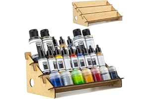 PROSCALE Paint station support peinture maquette. Support de rangement en bois pinceaux porte pot peinture citadel vallejo acrylique hobbyzone tamiya (Support U)