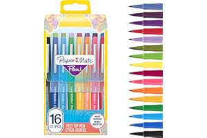 PAPER MATE PaperMate Flair Penna con Punta in Feltro, Colori Assortiti, Punto Medio, 16 Pezzi