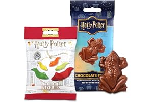 Jelly Belly Grenouille en chocolat (15g) & Jelly Slugs Escargots (56g), avec carte holographique à collectionner, pour les fans Harry Potter, friandises de Poudlard pour le plaisir de la gourmandise