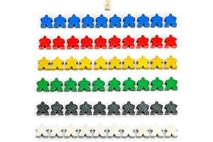 Waldfelsen® 16 mm Meeple in legno adatto per Carcassonne (60 pezzi in 6 colori)