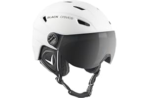 BLACK CREVICE Casque Ski Silvretta I Casque Ski avec visière Style Pilote I différentes Couleurs I Casque Ski Hommes & Femmes I Casque en Polycarbonate I Casque Respirant I Taille réglable