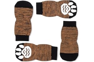 Harfkoko Calzini per Cani Calzini per Gatti 8 Taglie - Protettori Zampe Cane Gatto Antiscivolo rinforzati - Controllo Trazione per Interni - Taglie Mini ed Extra di Cani e Gatti