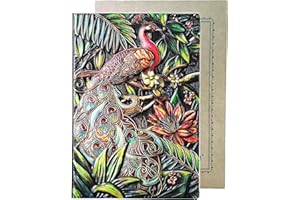 YHH Diario de Viaje Retro, 200 Páginas en 2 Colores, Cuero Sintético, Hecho a mano, Libretas Bonitas A5 Tapa Dura, Cuaderno A5 Rayas Notebook Regalo Cumpleaños para Madre Amigo, 3D Pavo real, Vistoso