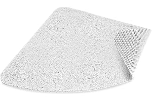 Dikots Corner shower mat non slip anti mould 60 x 60 cm - White Loofah style PVC Non slip Curved shower mat for inside shower - Washable and Quick Drying anti slip shower Mat for all Wet Surfaces.