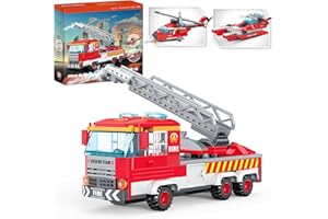 COGO Creator 3in1 Pompieri Giocattolo, Set di Costruzione, City Camion Pompieri, Fire Elicottero e Motoscafo di Soccorso, Giochi per Bambini e Bambine di 6+ Anni, Regalo Bambino, 249 Pezzi