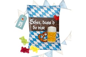 Små paket med Bayern blå vita gummibjörnar gåva vacker att du har en gåva gåva som gåva bort bröllop Oktoberfest bayersk gåva festväska ölfestival rutig souvenir 25 Stück