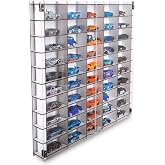 1/64 Scale 50Vehicle Hotwheels Matchbox metal vehicle Compatible Model Toy Car Rack with Plexiglass Cover-White
