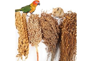 Natural Hamster Bedding, Hamster Flowers & Herbs Gerbil Habitat Enclosure Decor Grain Treats Cage Accessories for Dwarf Syrian Hamster Gerbil Mice Lemming Degus