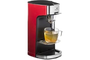 Senya Máquina de Té Tea Time, Tetera Eléctrica Compatible Con Té Suelto O En Bolsita, Roja