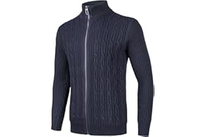 Yukirtiq Uomo Cardigan Giacca Maglia Felpa Caldo Invernale Manica Lunga Maglione Cardigan da Uomo Maglioni Cerniera Senza Tasche