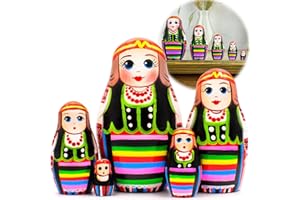 AEVVV Poupées gigognes Russes 5 pcs - Poupée matriochka en Tenue Traditionnelle biélorusse avec Ornements Slaves - Poupées gigognes biélorusses en vêtements folkloriques Slaves