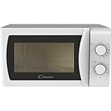 Candy Idea CMG20SMW Forno a Microonde con Grill, 700 W, 20 Litri, Funzione Scongelamento, 5 Livelli di Potenza, 43,95x35,75x2