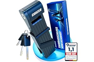 COICER Candado plegable para bicicleta (85 cm, con 3 llaves), color negro