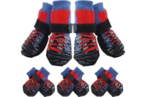 IECOii Lot de 3 paires de chaussettes antidérapantes double face pour planchers en bois dur pour chiens âgés de petite, moyenne et grande taille, protections de pattes de chien avec poignées pour