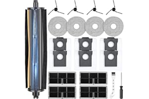 BISENKUD TriCut-Bürste Zubehör für Dreame X40 Ultra Complete / L40 Ultra / X40 Master/Mova P50 Pro Ultra Saugroboter, 6 Staubbeutel 4 Seitenbürsten 4 Wischtücher 4 Filter 1 Hauptbürste Ersatzteil