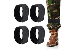 Grevosea 4 Pcs Boot Straps for Cowboy Boots, Adjustable Elastic Boot Bands Self-Adhesive Ankle Strap Blousing Straps for Fishing Running Biking (Black)