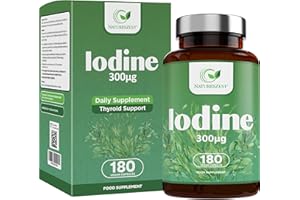 Iodine Supplement 300μg | 180 Vegan Capsules | High Strength Potassium Iodide | Thyroid Support Supplement | Radiation Iodine Capsules | Non-GMO | UK Made | 6 Months Supply by NATURES ZEST