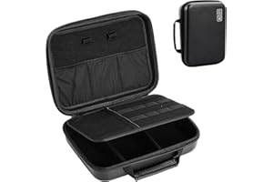 ProCase Estuche Compatible con MacBook Power Adapter Magic Mouse 2 Apple Pencil Guarda USB Flash Disk SD Tarjeta Cargador de iPad iPhone Funda Antigolpes para Accesorios Electrónicos -Negro, XL