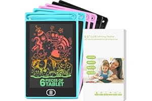 RIFF RUFFLE GOODIE GIFTS LCD Writing Tablet for Kids - 6-Pack Writing Tablets, 6.5" Doodle Board, One-Click Erasure, Easy to Use Drawing Board - LCD Tablet Writing Board Gifts, Kids Drawing Pad Toys