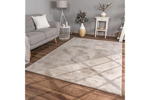 TT Home Shaggy Tapis Haut Poil Peluche Unis Modern, Couleur:Beige, Dimension:140x200 cm