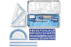 STAEDTLER 557 Matematik geometriset – 10 delar, metalletui | Passare, triangellinjaler, gradskiva & linjal 15 cm i metalletui – för skolan – Art.-Nr. 557 10