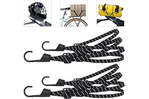 Aibeli Cinghie elastiche Bundy per bagagli per moto, portabici con ganci, 2 strisce, effetto riflettente, 60 cm