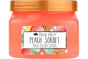 Tree Hut Peach Sorbet Shea Sugar Scrub, 450 ml, ultra-hydrating und peelating scrub for nourishing essential body care