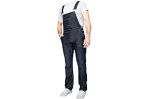 989Zé ENZO Salopette da uomo in denim blu salopette da lavoro alla moda casual jeans 30-50 taglie vita, Blu scuro, 32W x 32L