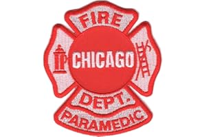 FEUER1 Chicago Fire Dept. Paramedic Patch (Sleeve Badge, 8 x 9.5 cm)