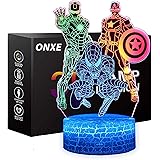 ONXE Giocattoli Spiderman,Luce notturna per bambini, 3D illusione lampada Touch Control dinamica colori che cambiano con 3 mo