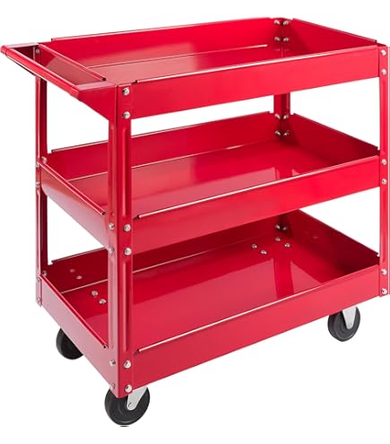 Carrello Portautensili Officina Carrello Portautensili 3 Ripiani JS-19 Con 4 Ruote - Per Officina E Garage Mobile Attrezzi Js-19 - Foto 5