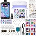 LET'S RESIN Jewelry Making Kit - 153Pcs Highly Clear Resin with Upgraded UV Lamp, Resin Accessories for Keychains, Jewelry