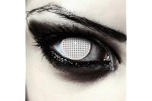 DESIGNLENSES, Kolorowe białe soczewki kontaktowe na Halloween, kostium z kratką, 1 para (2 sztuki), miękkie kolorowe soczewki zombie bez grubości, biały ekran