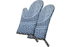 SALVERIA Maniques Cuisine Silicone Resistant jusqu'a 800°C 1472°F Gant Four Anti Chaleur Gants Cuisine Four