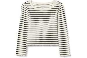 Amazon Essentials Top Corto de canalé de Manga Larga Niña