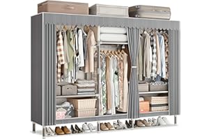 Dictstarst Armadio Aperto, Guardaroba Autoportante Scaffale Verticale, Guardaroba In Tessuto Pieghevole Da Campeggio, Armadio Per Vestiti Con Giunto In Acciaio Legato, Per Camera Da Letto E Soggiorno