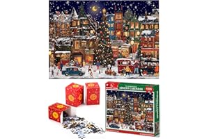 ZHMENGE Advent Calendar 2024 Jigsaw Puzzles-1008 Pieces Puzzles,27.5 x 19.7inch Advent calendar puzzle for adults and children,24 days Divided into 24 boxes,Christmas puzzles gift for boys,girls(B-GC)