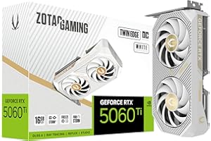 ZOTAC Gaming GeForce RTX 5060 Ti 16GB Twin Edge OC White Edition DLSS 4 16GB GDDR7 128-bit 28 Gbps PCIE 5.0 Gaming Graphics Card, IceStorm 2.0 Cooling, SFF-Ready, ZT-B50620Q-10M