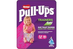 ‎HUGGIES Huggies Pull-Ups, Trainer Day Windelhose für Mädchen - 2-4 Jahre, Größe 5-6+ Pull Up Windeln (20 Trainingshosen) - Essentielle Klimmzüge für einfaches Toilettentraining - Nass von Trocken lernen