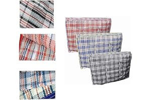 KAV Lot de 10 Sacs à Linge Solides et Durables (95 g/m²) Rangement Déménagement - Fermeture Éclair et Réutilisable - Nylon, 45 x 45 x 19 cm