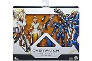 Overwatch Ultimates Series Pharah and Mercy, dwupak, 15 cm, kolekcjonerskie figurki akcji z akcesoriami, postacie z gier wideo Blizzard, E6494ES0