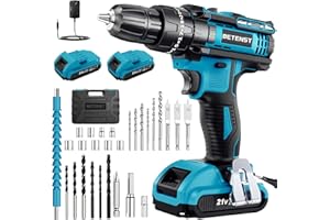 Akkuschrauber 21V, BETENST Akku Bohrschrauber mit 2 Akkus 2.0Ah, 42Nm Max, 25 * 3 Drehmomentstufen, 2 Gang, LED Licht, 30tlg Akkubohrer Set für Haus und Garten DIY Projekt