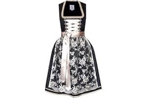 Alpenmärchen Midi Dirndl aus Exklusiver Kollektion inkl. Spitzenschürze Gr.32-56 - ALM664