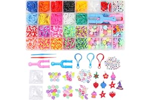 Umitive Loom Bänder Set für Kinder, gummiband für Armbänder selber machen,1100+ Bänder in 20 Farben Inklusive Zubehör, Ideal für kreative Bastelstunden und als Geschenk