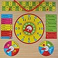 Trinkets & More Calendar Clock Toy For Kids Learning (Hanging) Multicolor