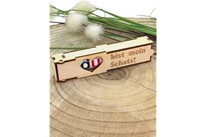 MC-Trend Schokoriegel Geschenkbox „du bist mein Schatz!“ mit Riegel 13 x 3 cm Holz/braun Geburtstag: Freund, Freundin, Mama, Papa, Oma, Opa, BFF, Lieblingsmensch made in Germany