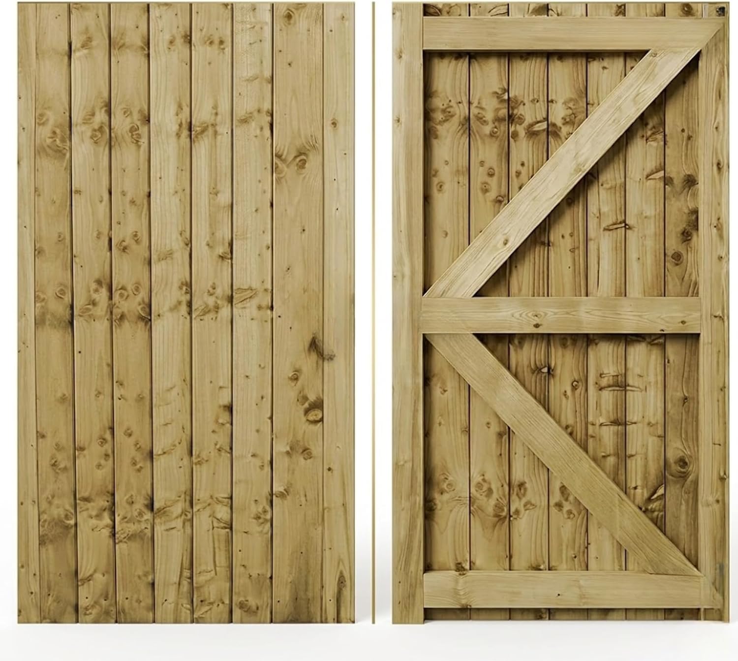 180 x 60cm Pressure Treated Wooden Garden Gate | Feather Edge Timber Side Gate | 6cm Thick Heavy Duty Outdoor Garden Door