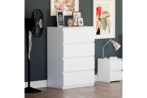 Vida Designs Denver Commode à tiroirs (Blanc, 4 tiroirs)