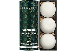 NEW MIUZ Sage Bath Bombs - Spiritual Bath Energy Clearing Protection Shielding - Smudging Smudging Sage Rosemary and Spearmint - Relief Stress Relief Spa Gift Christmas Birthday